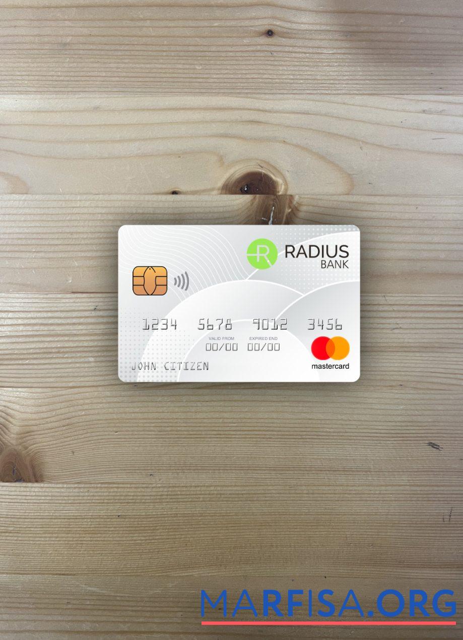 США Massachusetts Radius Банковский mastercard фотообраз Лицевая сторона дизайн
