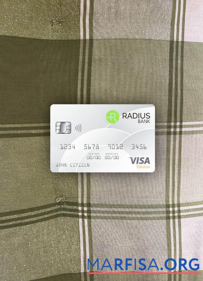 США Massachusetts Radius Виза electron Карта фотообраз Лицевая сторона дизайн