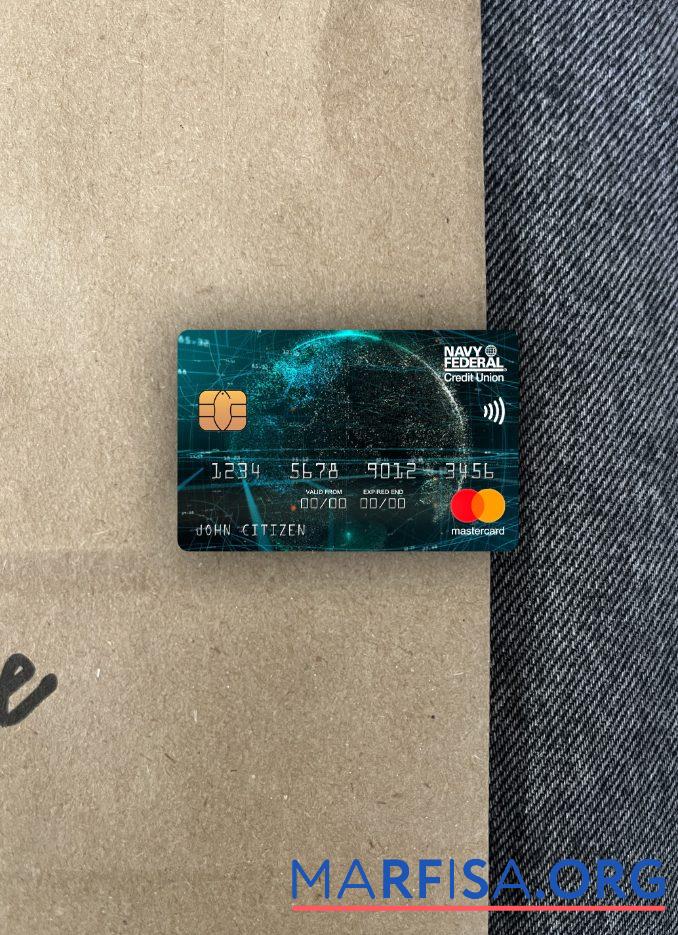 США Navy Federal союз Банковский mastercard фотообраз Лицевая сторона макет