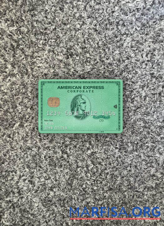 США Nebraska Five Points Банковский AMEX зелёный Карта фотообраз Лицевая сторона макет