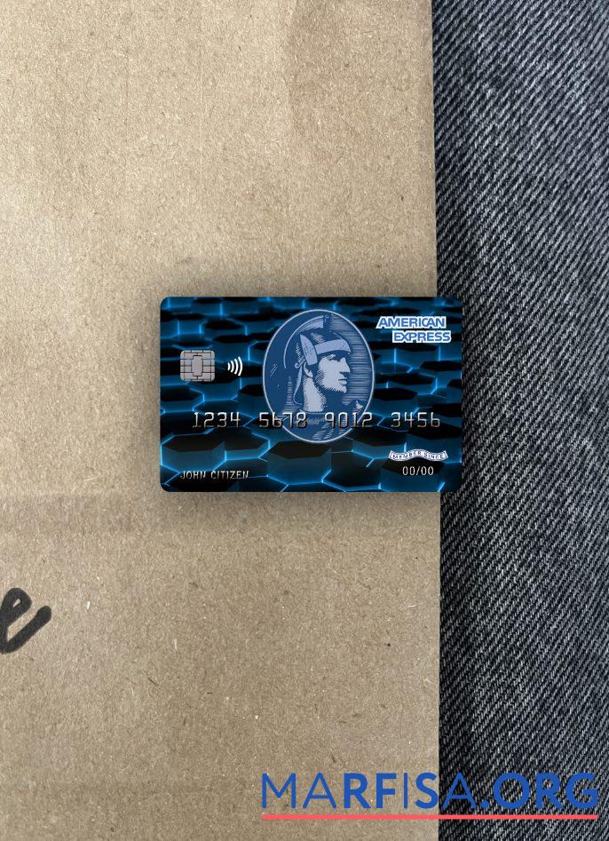 США Новый York American Express синий Банковский Кредит Карта фотообраз Лицевая сторона предпросмотр