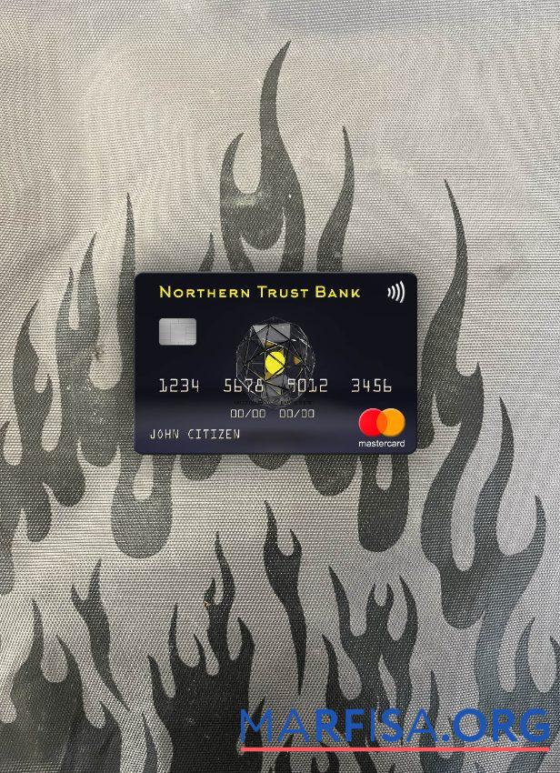 США Northern Trust Банковский mastercard Лицевая сторона макет