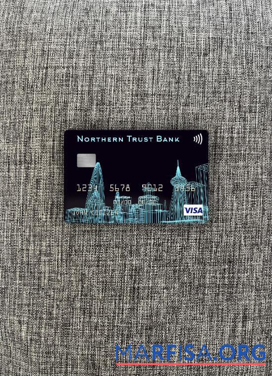 США Northern Trust Банковский Виза Карта фотообраз Лицевая сторона шаблон