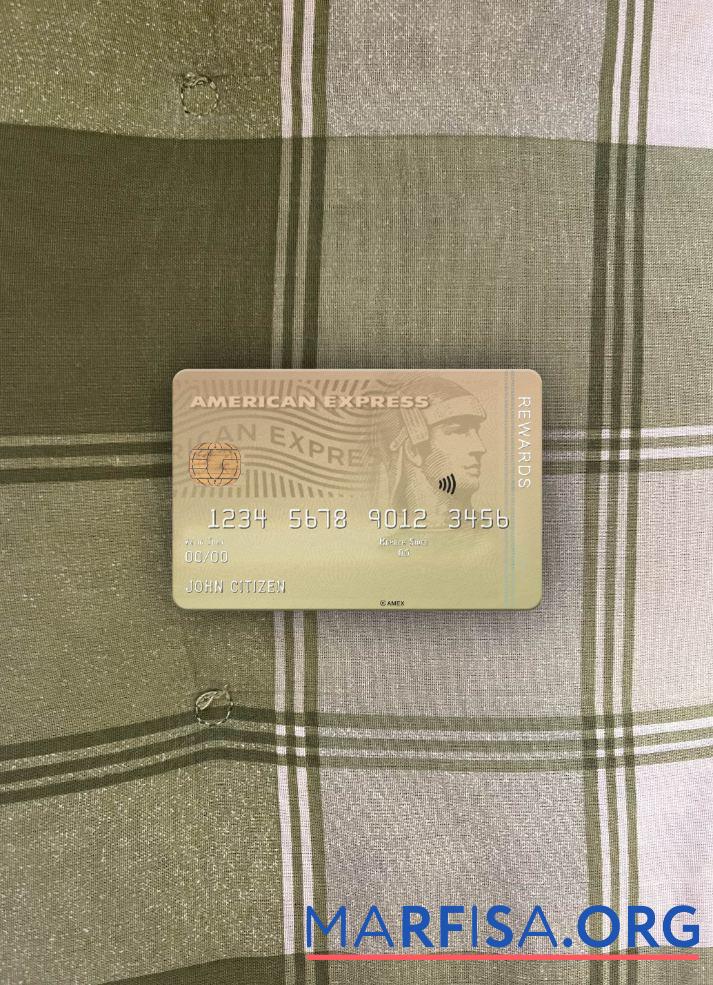 США Ohio SUTTON Банковский AMEX Membership Rewards Кредит Карта фотообраз Лицевая сторона образец