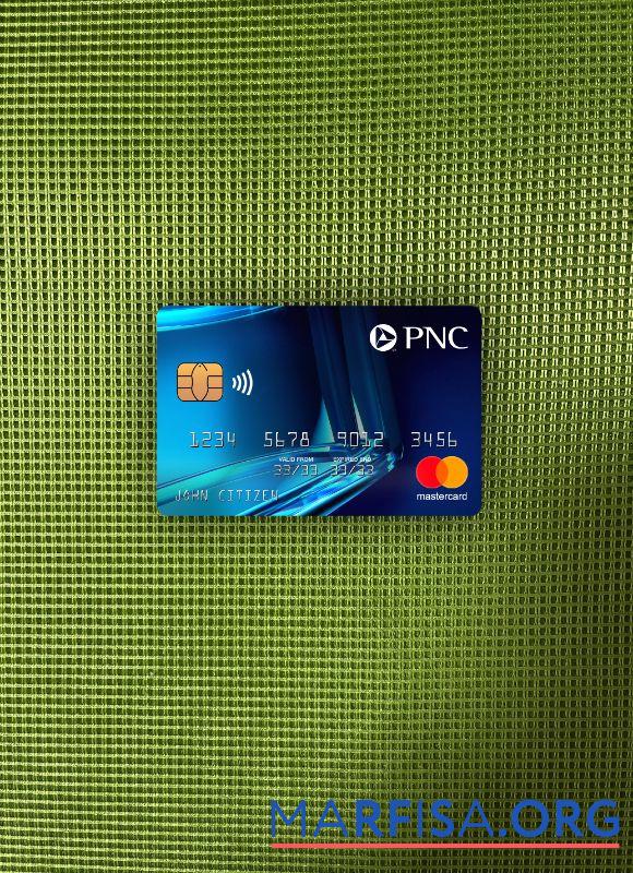 США PNC Банковский mastercard синий фотообраз Лицевая сторона образец