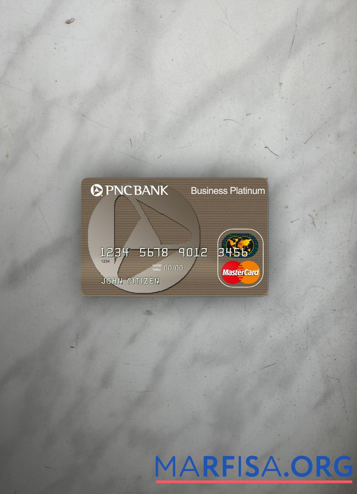 США PNC Банковский mastercard фотообраз Лицевая сторона дизайн