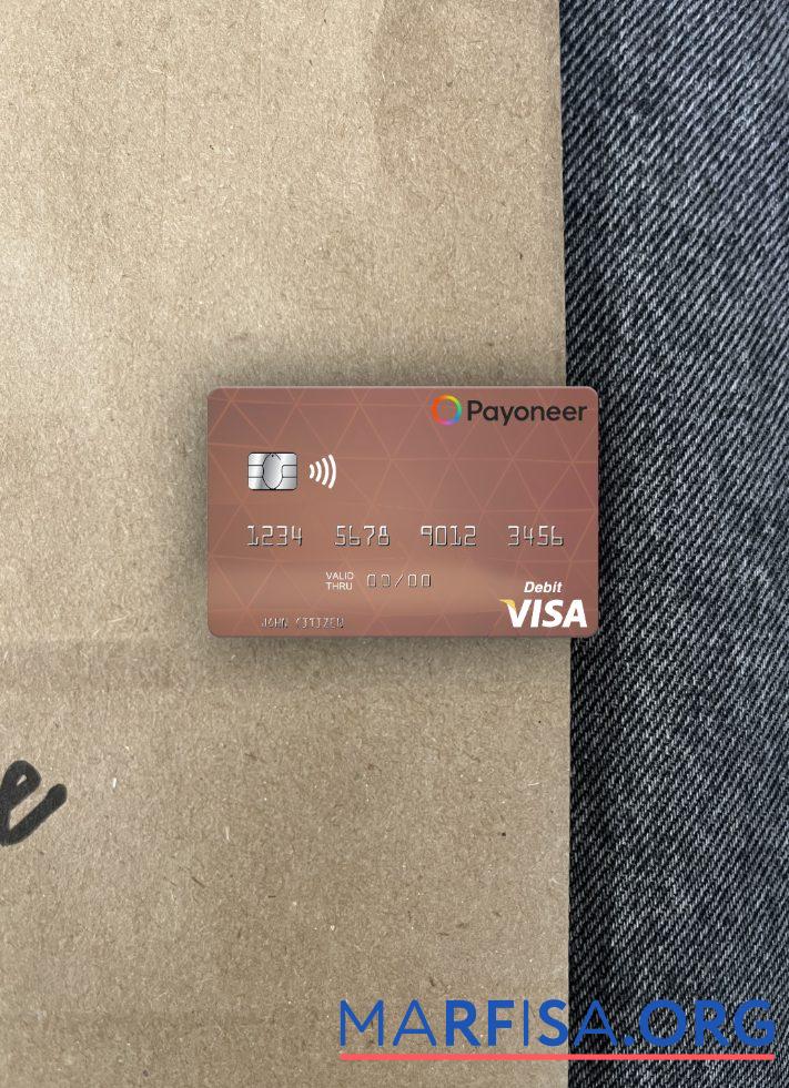 США Payoneer Виза фотообраз Лицевая сторона образец