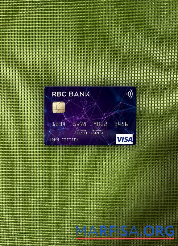 США RBC Банковский Виза Карта фотообраз Лицевая сторона макет