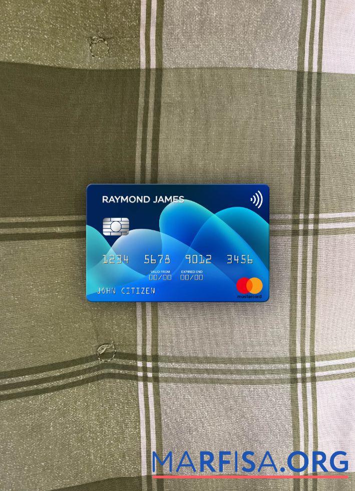 США Raymond James Financial Банковский mastercard фотообраз Лицевая сторона образец