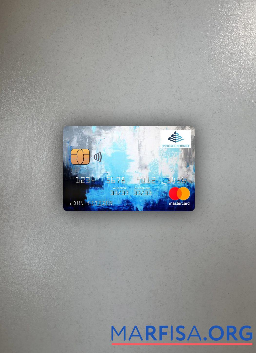 США Springside Ипотека Банковский mastercard фотообраз Лицевая сторона образец