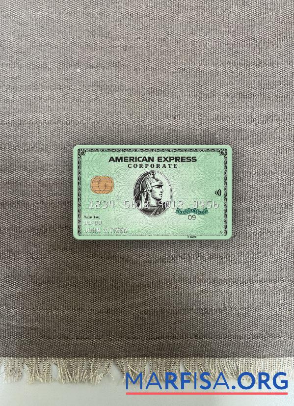 США State Street Corporation Банковский AMEX зелёный corporate Карта фотообраз Лицевая сторона макет