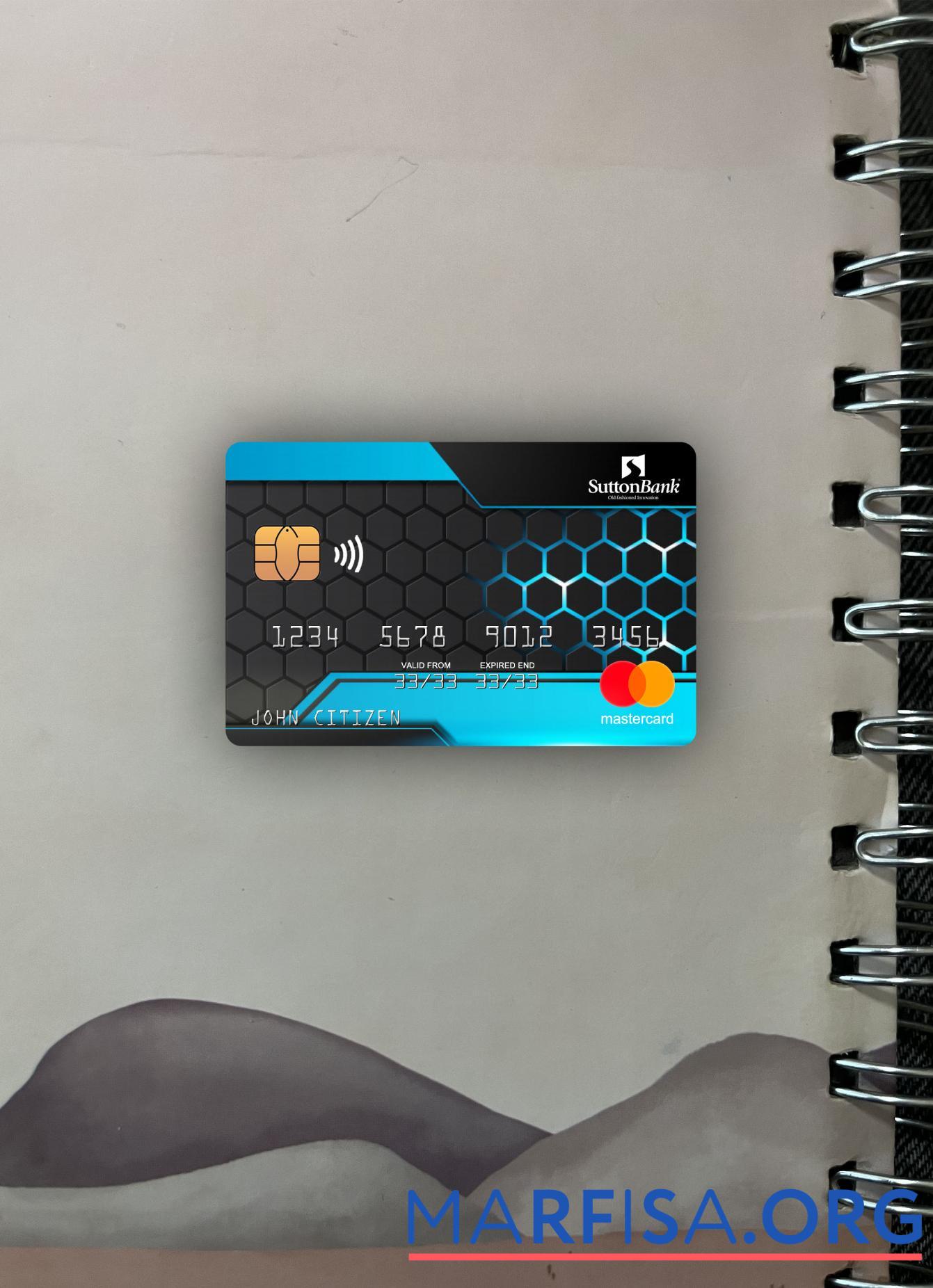 США Sutton Банковский mastercard фотообраз Лицевая сторона шаблон