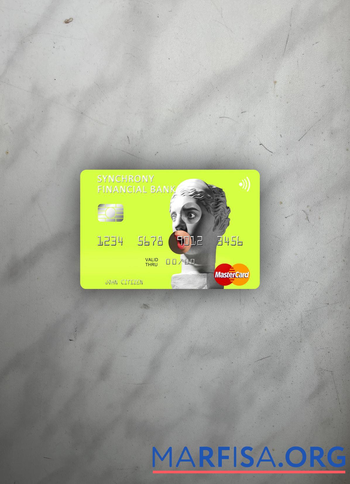 США Synchrony Financial Банковский mastercard фотообраз Лицевая сторона предпросмотр