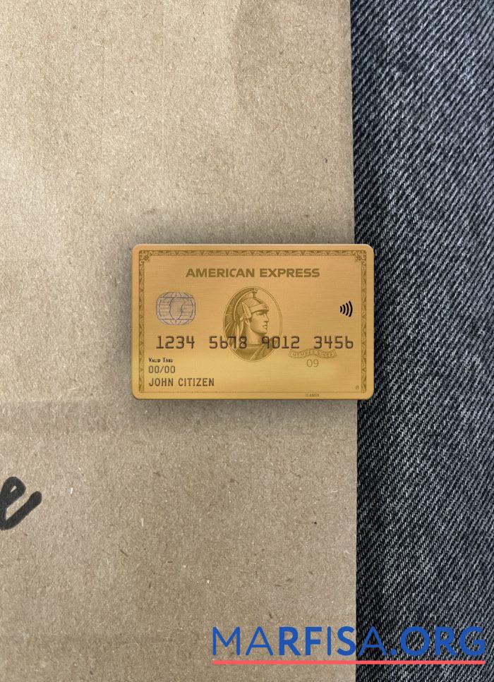США Texas 5Point Кредит союз Банковский AMEX gold Карта фотообраз Лицевая сторона образец