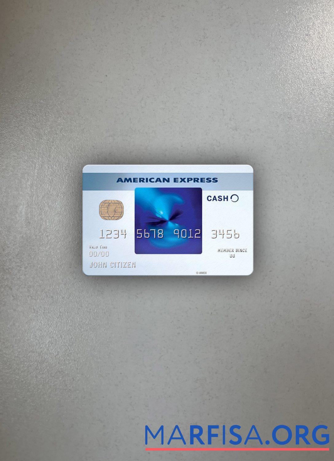 США Truist Банковский синий Cash Everyday┬« Карта from AMEX фотообраз Лицевая сторона шаблон