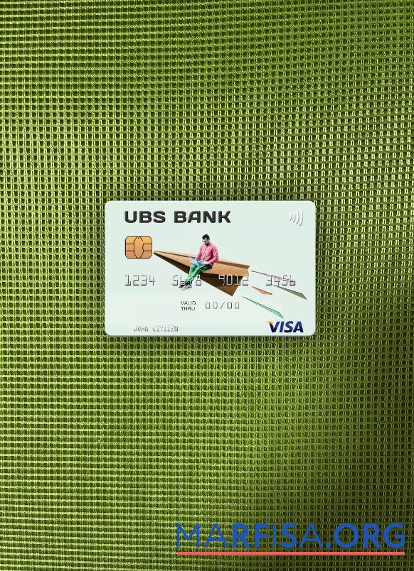 США UBS Банковский Виза Карта фотообраз Лицевая сторона предпросмотр