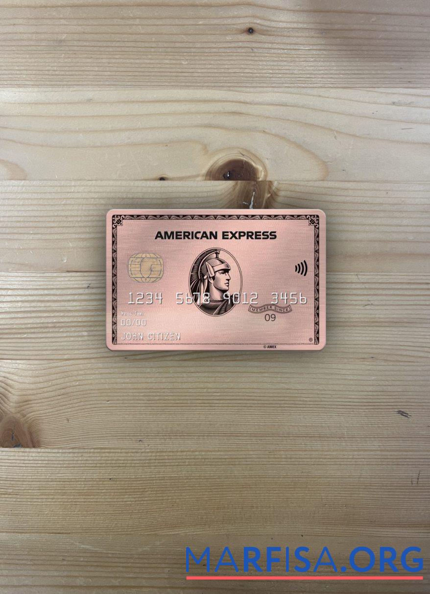 США университет of Southern Indiana Банковский AMEX rose gold Металл Карта фотообраз Лицевая сторона образец