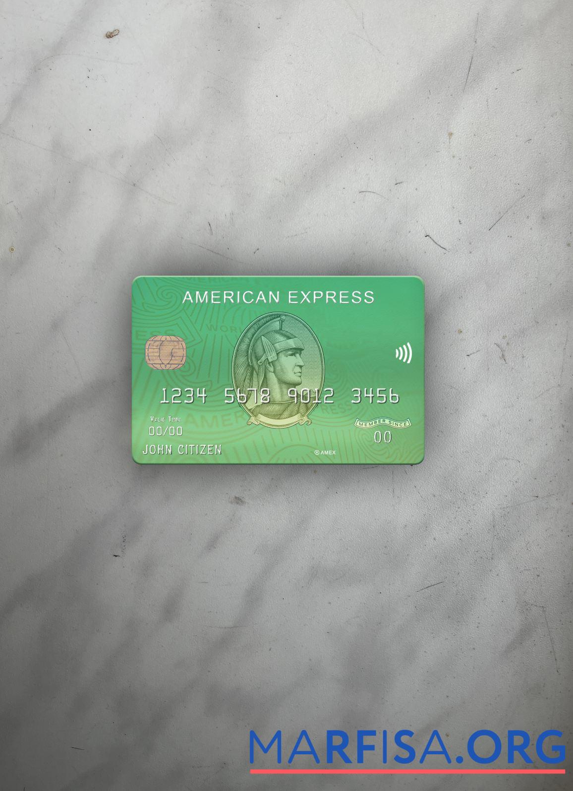 США Waste Management Банковский AMEX Карта фотообраз Лицевая сторона образец