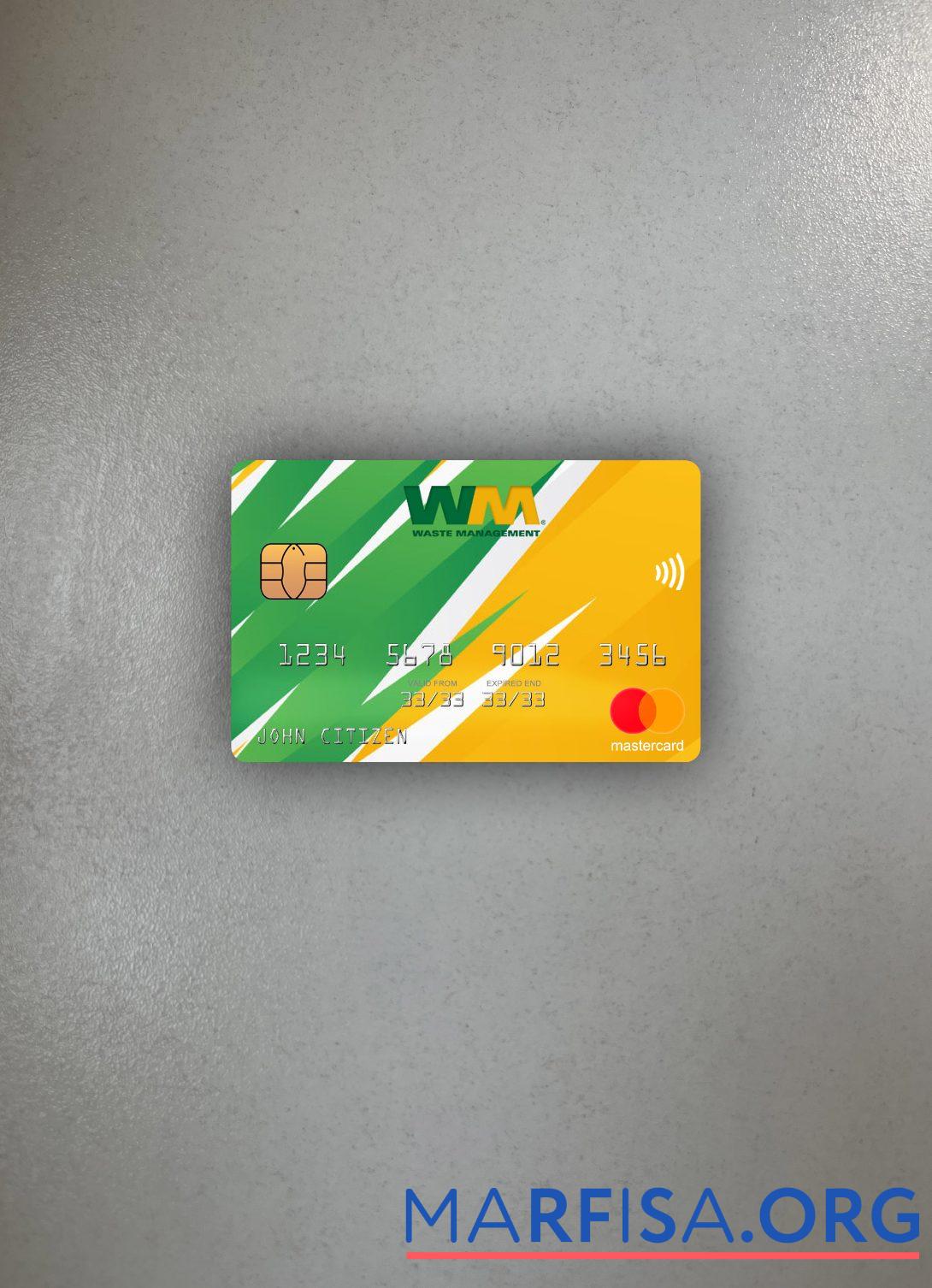 США Waste Management Банковский mastercard фотообраз Лицевая сторона предпросмотр