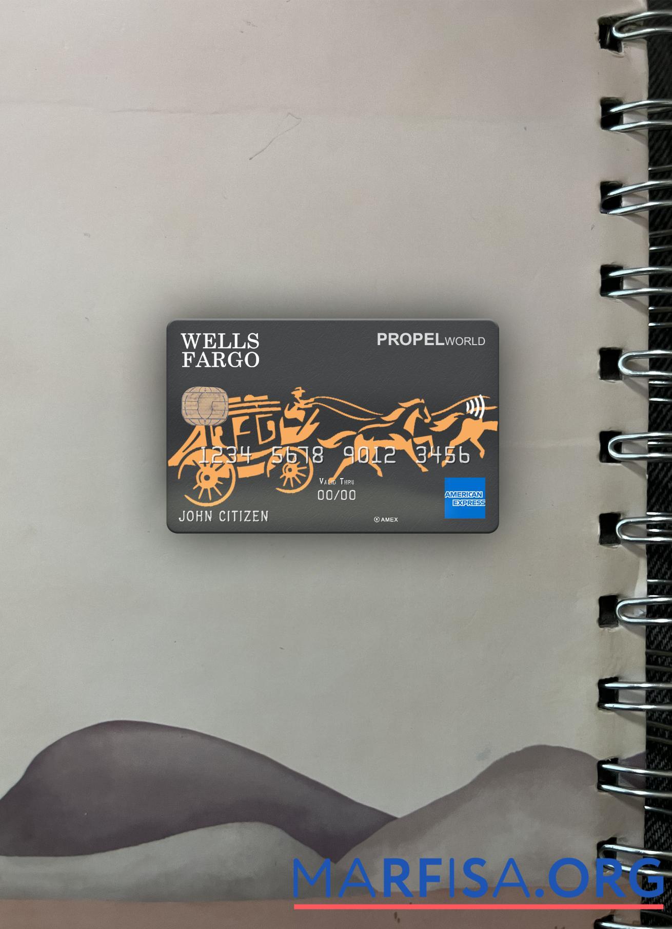 США Wells Fargo Банковский AMEX Карта фотообраз Лицевая сторона дизайн