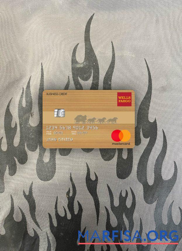 США Wells Fargo Банковский mastercard Коричневый фотообраз Лицевая сторона образец