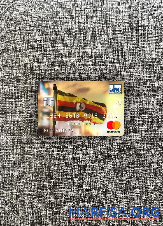 Уганда ABC Банковский of Уганда mastercard фотообраз Лицевая сторона макет