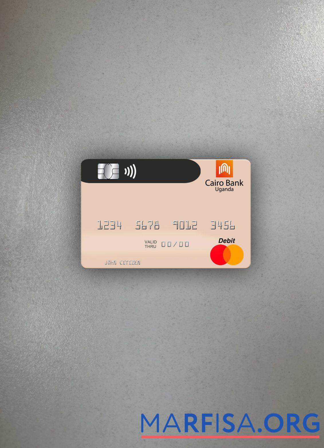 Уганда Cairo Банковский Уганда mastercard фотообраз Лицевая сторона образец