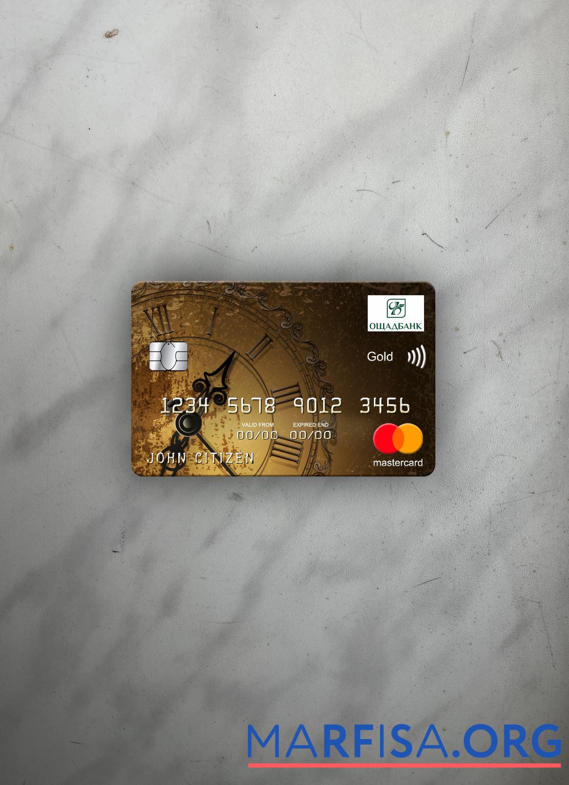 Украина Oshadbank Украина mastercard gold фотообраз Лицевая сторона предпросмотр