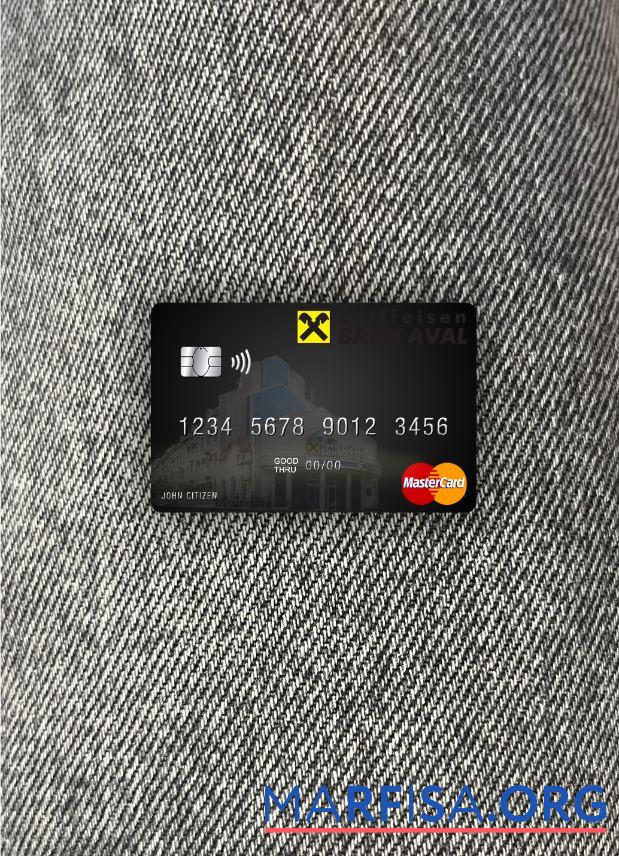 Украина Raiffeisen Банковский mastercard фотообраз Лицевая сторона шаблон