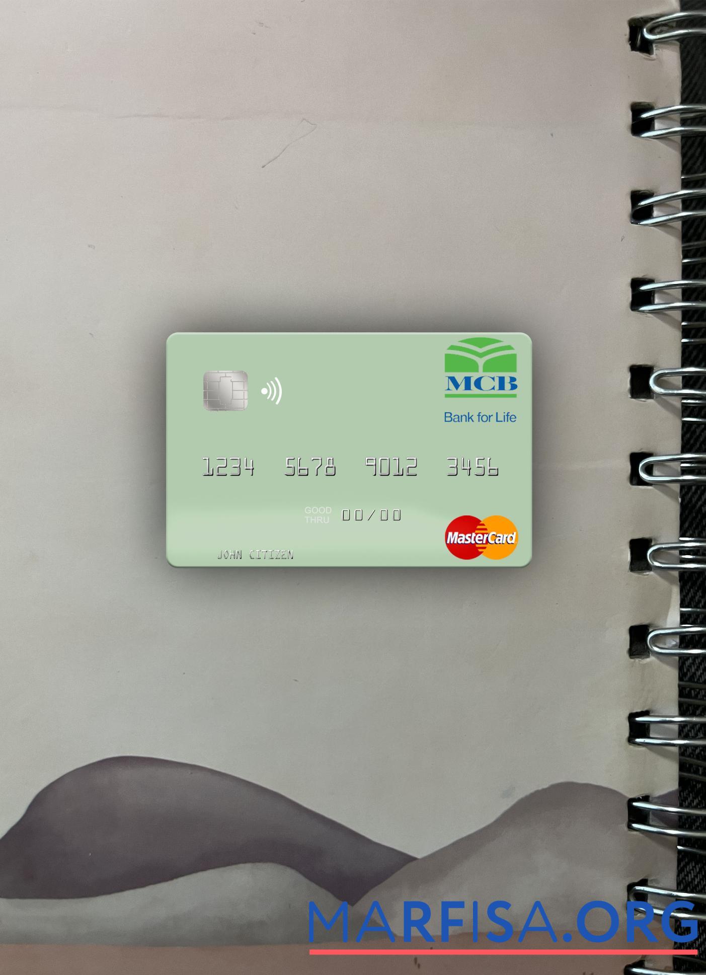Объединённые Арабские Эмираты MCB Банковский mastercard фотообраз Лицевая сторона шаблон