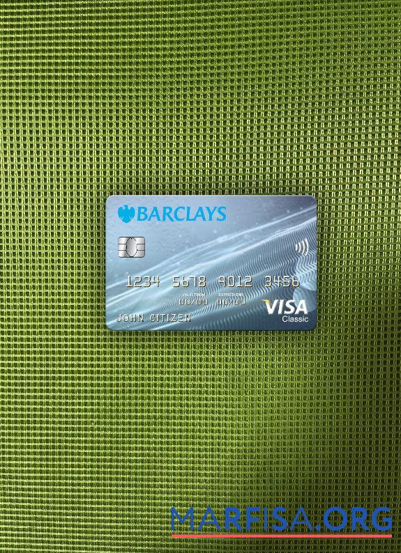 Великобритания Barclays Банковский Виза classic Карта фотообраз Лицевая сторона макет