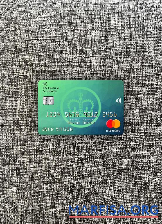 Великобритания HM Доход & Customs Банковский mastercard фотообраз Лицевая сторона образец