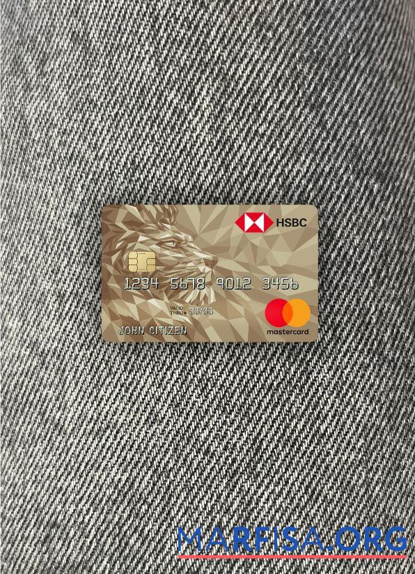 Великобритания HSBC Gold mastercard Кредит Карта фотообраз Лицевая сторона предпросмотр