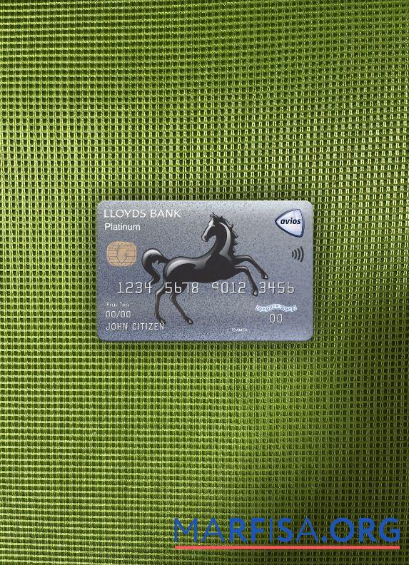 Великобритания Lloyds american express platinum Карта фотообраз Лицевая сторона макет