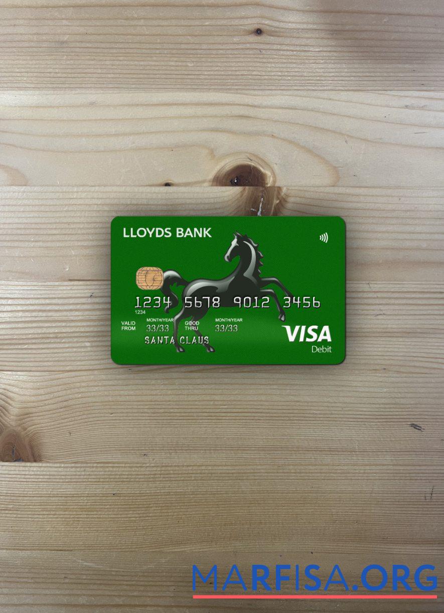Великобритания Lloyds Кредит Карта Виза фотообраз Лицевая сторона макет