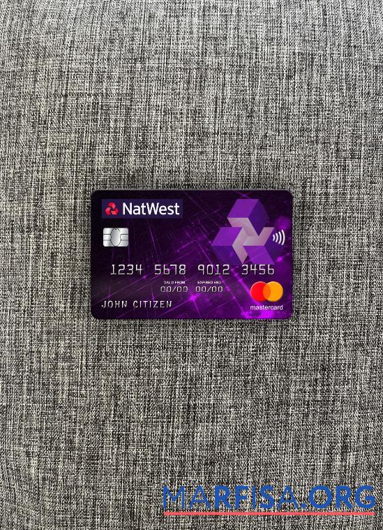 Великобритания NatWest Банковский mastercard фотообраз Лицевая сторона образец