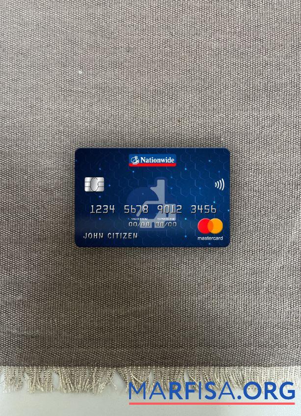 Великобритания Nationwide Банковский mastercard фотообраз Лицевая сторона шаблон