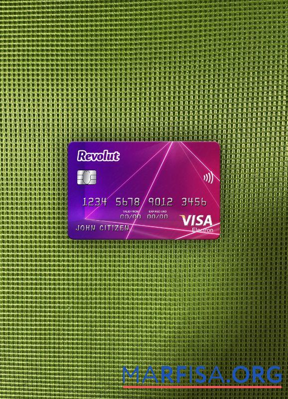 Великобритания Revolut Виза Карта фотообраз Лицевая сторона образец