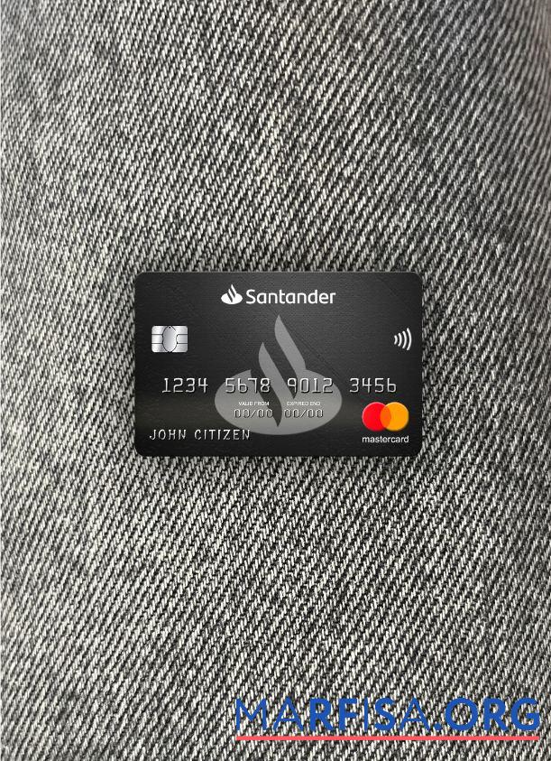 Великобритания Santander Банковский mastercard фотообраз Лицевая сторона дизайн