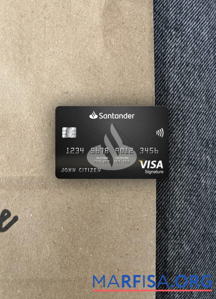 Великобритания Santander Банковский Виза Подпись Карта фотообраз Лицевая сторона образец