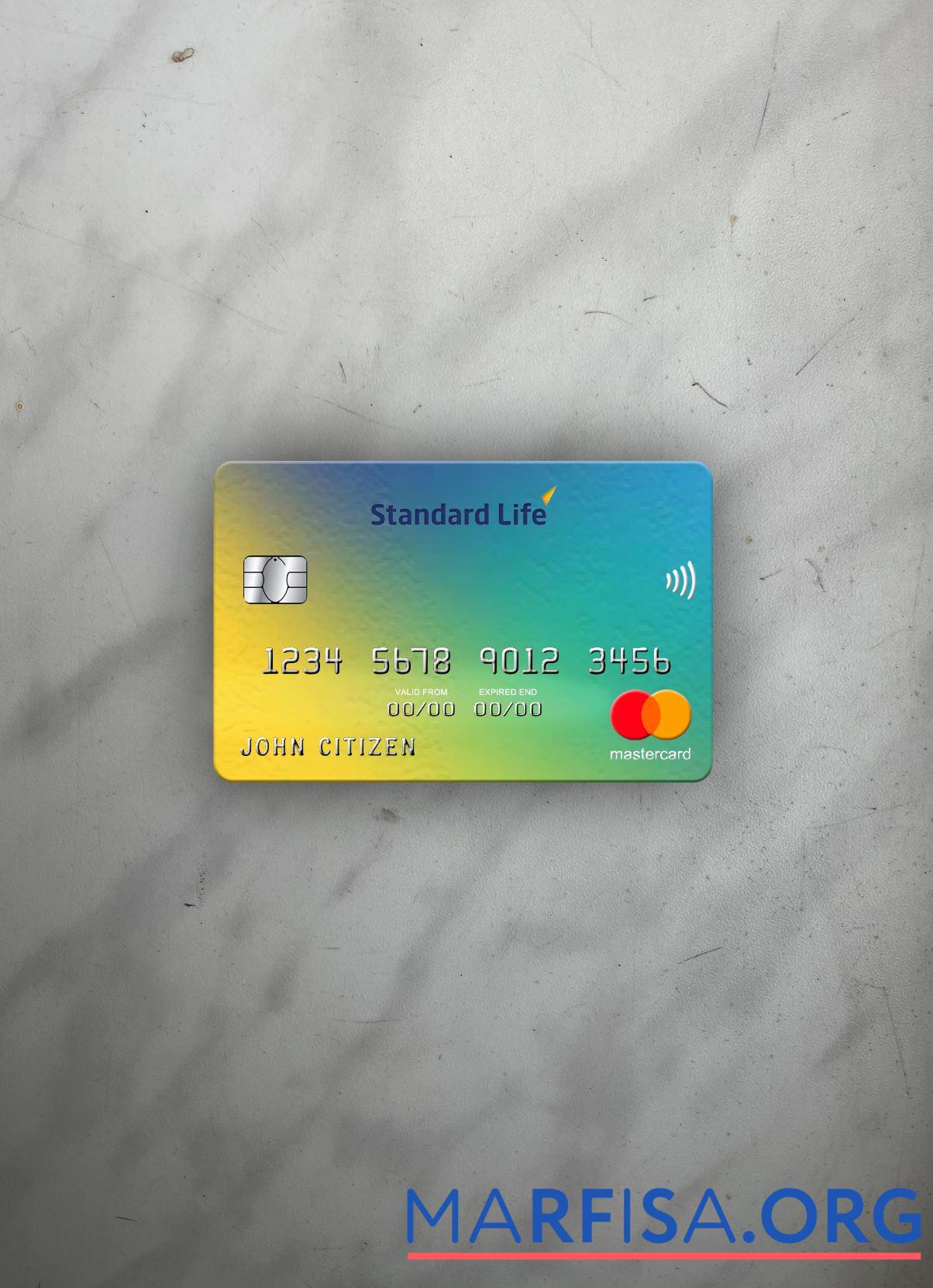 Великобритания стандартный Life Банковский mastercard фотообраз Лицевая сторона шаблон