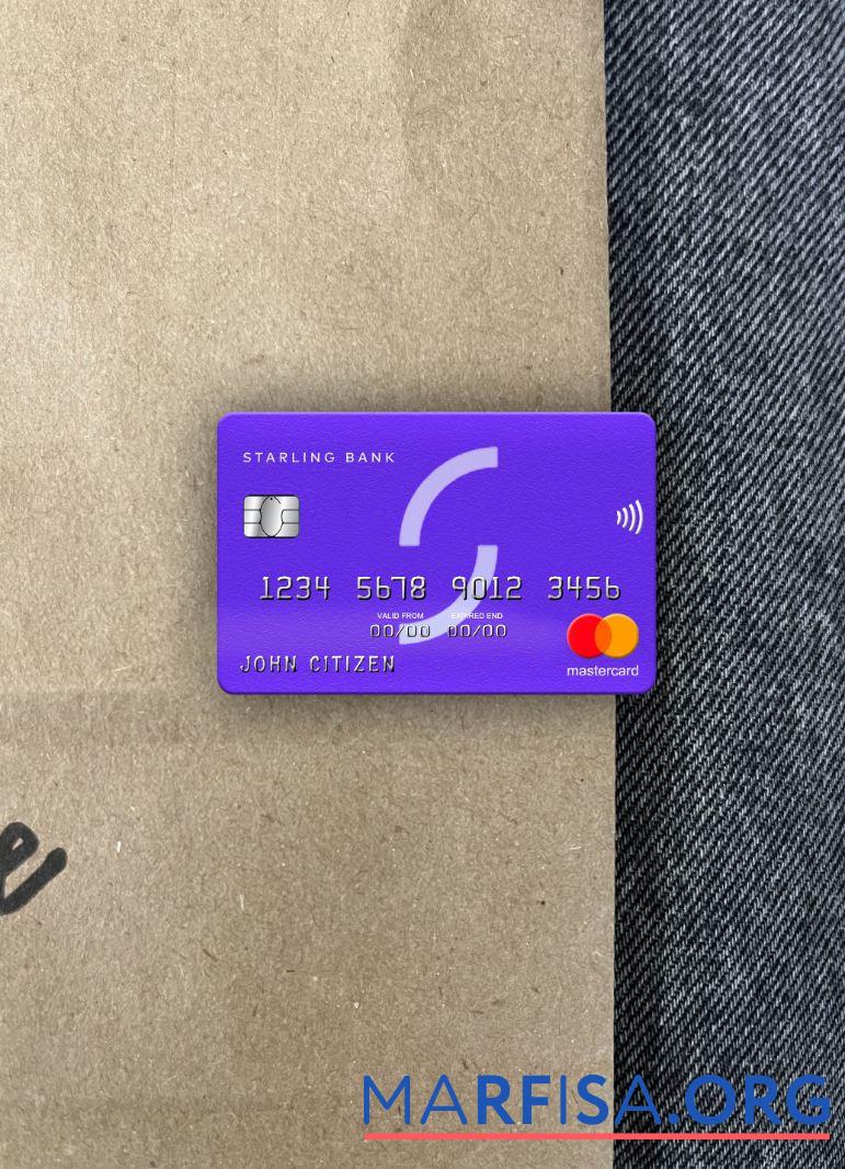 Великобритания Starling Банковский mastercard фотообраз Лицевая сторона предпросмотр