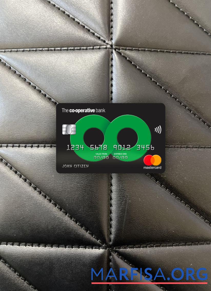 Великобритания The co operative Банковский mastercard фотообраз Лицевая сторона шаблон