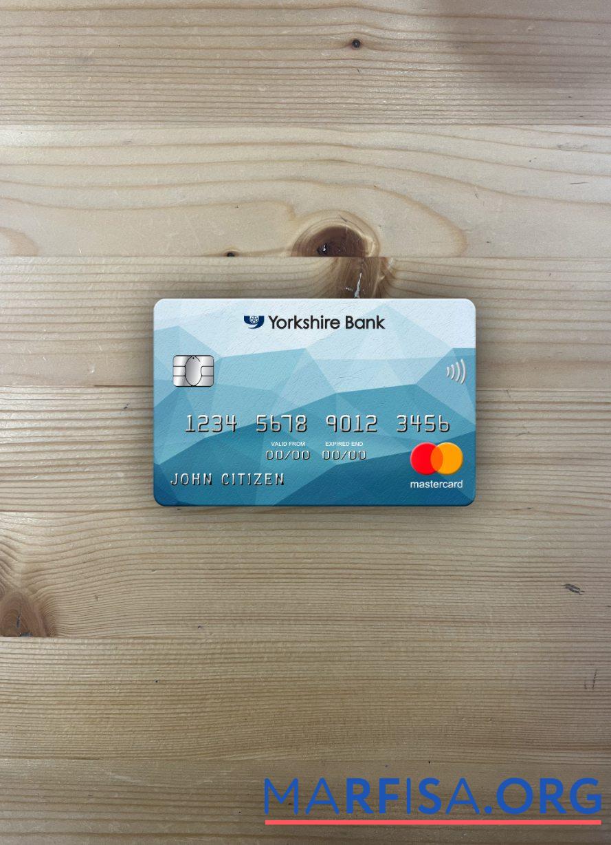 Великобритания Yorkshire Банковский mastercard фотообраз Лицевая сторона шаблон