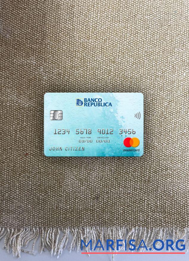 Уругвай Banco De La Republica Oriental Del Уругвай Банковский mastercard фотообраз Лицевая сторона дизайн