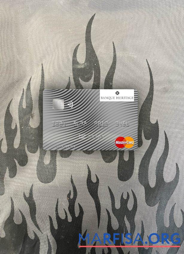 Уругвай Banque Heritage mastercard фотообраз Лицевая сторона шаблон