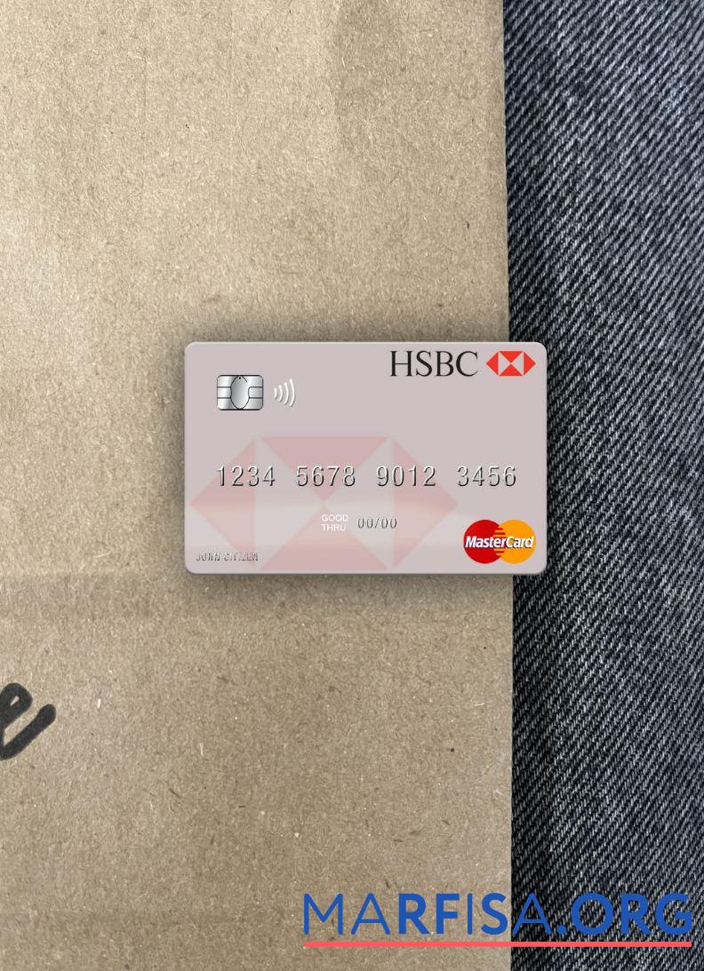 Уругвай HSBC Банковский mastercard фотообраз Лицевая сторона шаблон