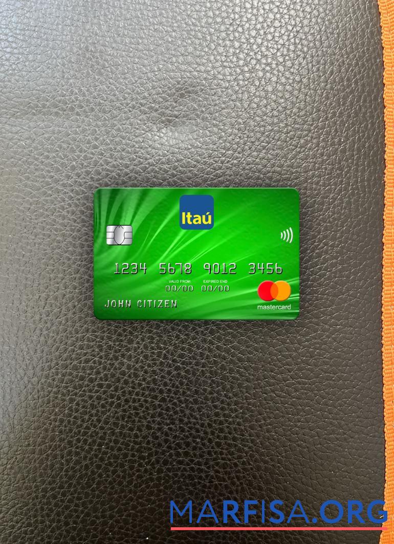 Уругвай Itau Банковский mastercard фотообраз Лицевая сторона образец