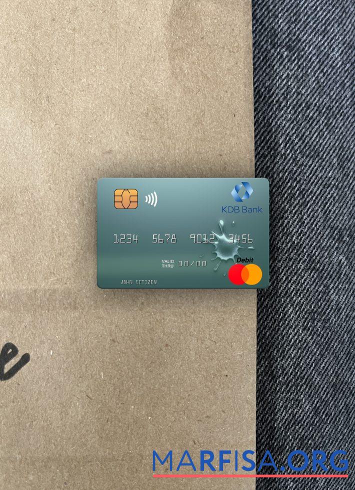 Узбекистан KDB Банковский mastercard фотообраз Лицевая сторона макет