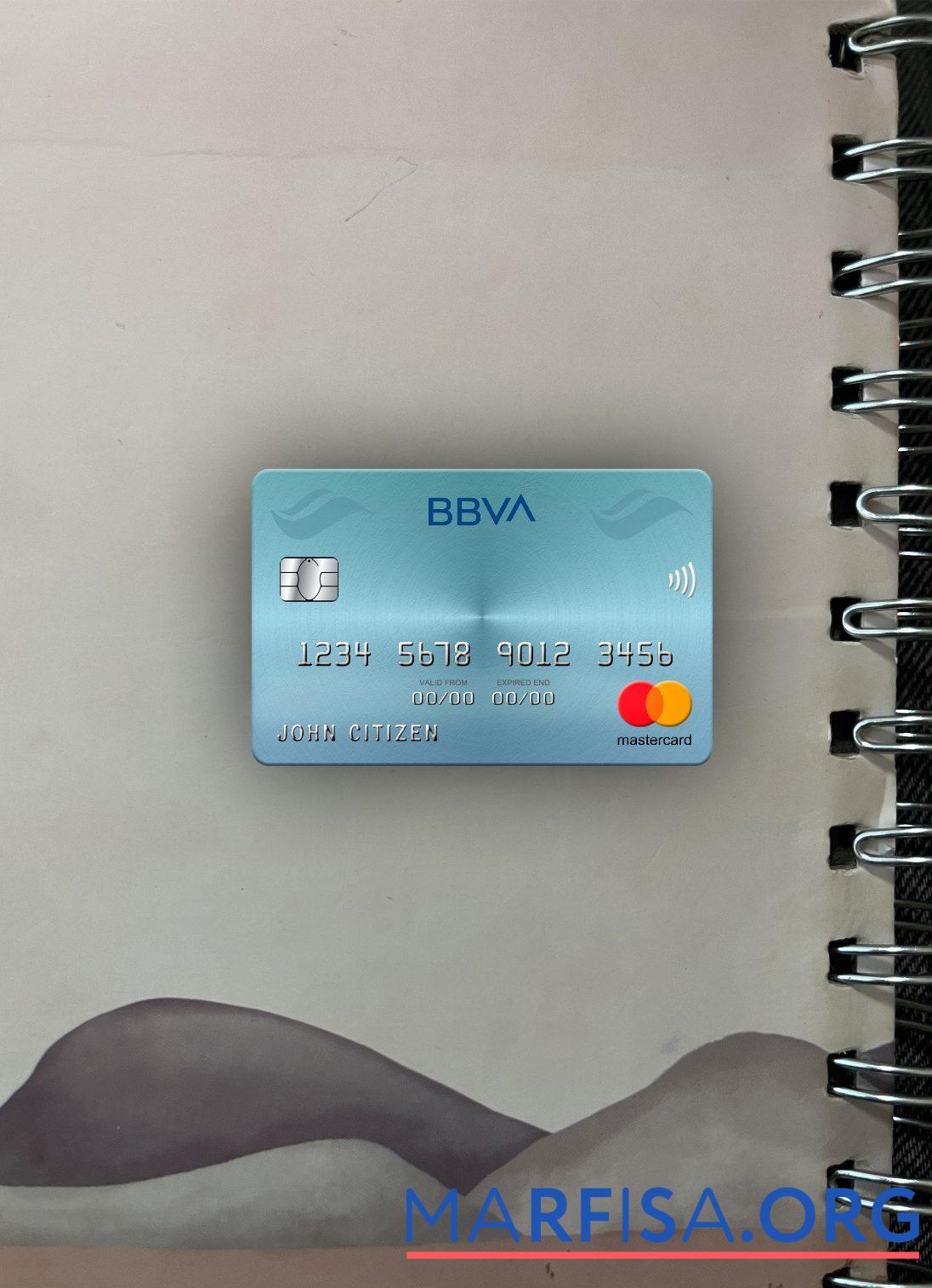 Венесуэла BBVA Банковский mastercard фотообраз Лицевая сторона макет
